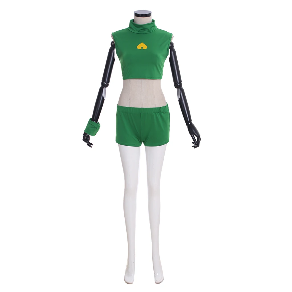 Total Drama Island Izzy Costume Cosplay Donna Sexy Top corto verde Pantaloncini con gonne Abiti di Halloween