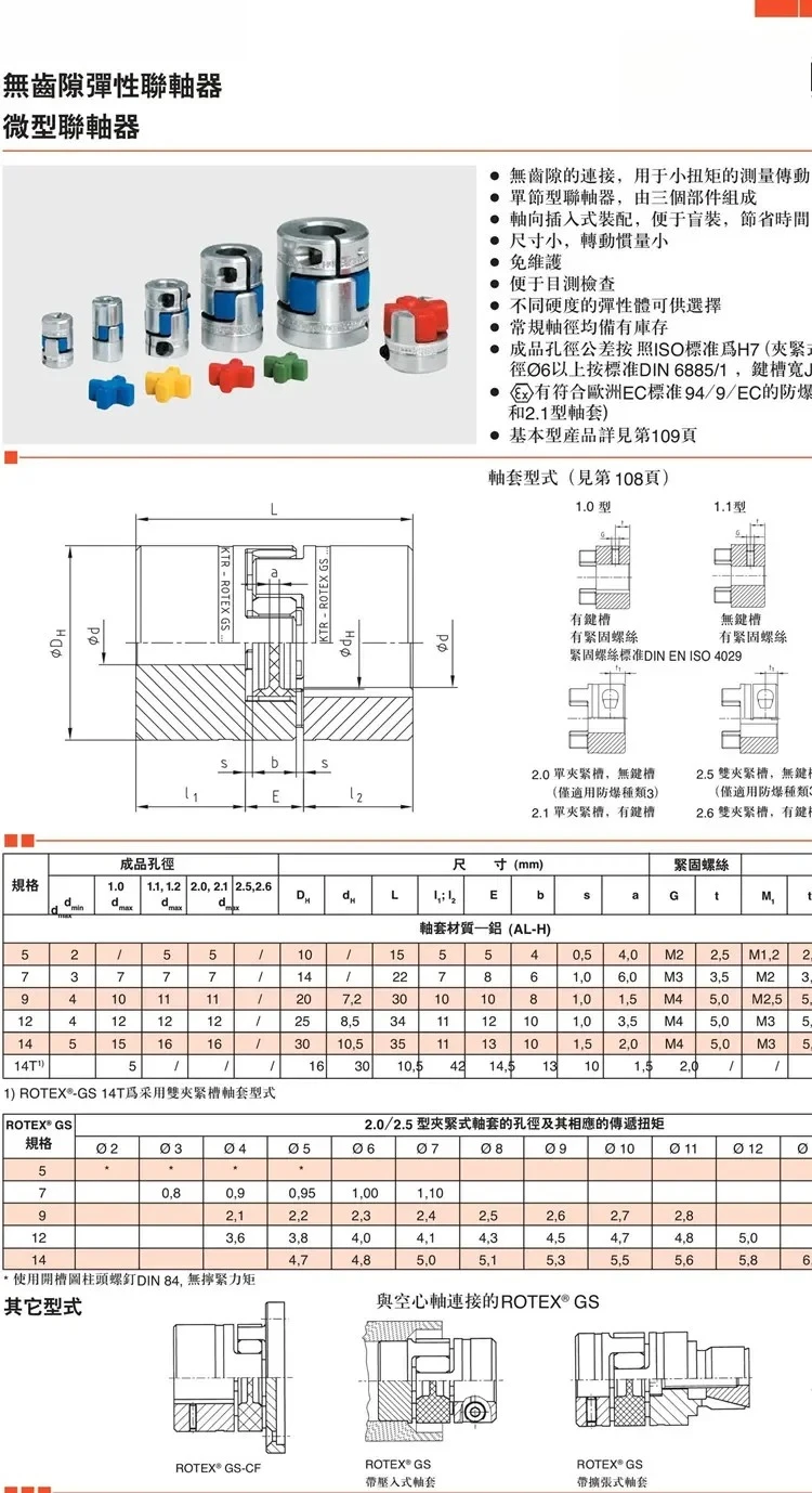 Allemagne original KTR ROTEX GS 38 couplage-accouplement de machine-outil de précision-pas de jeu-type de serrage