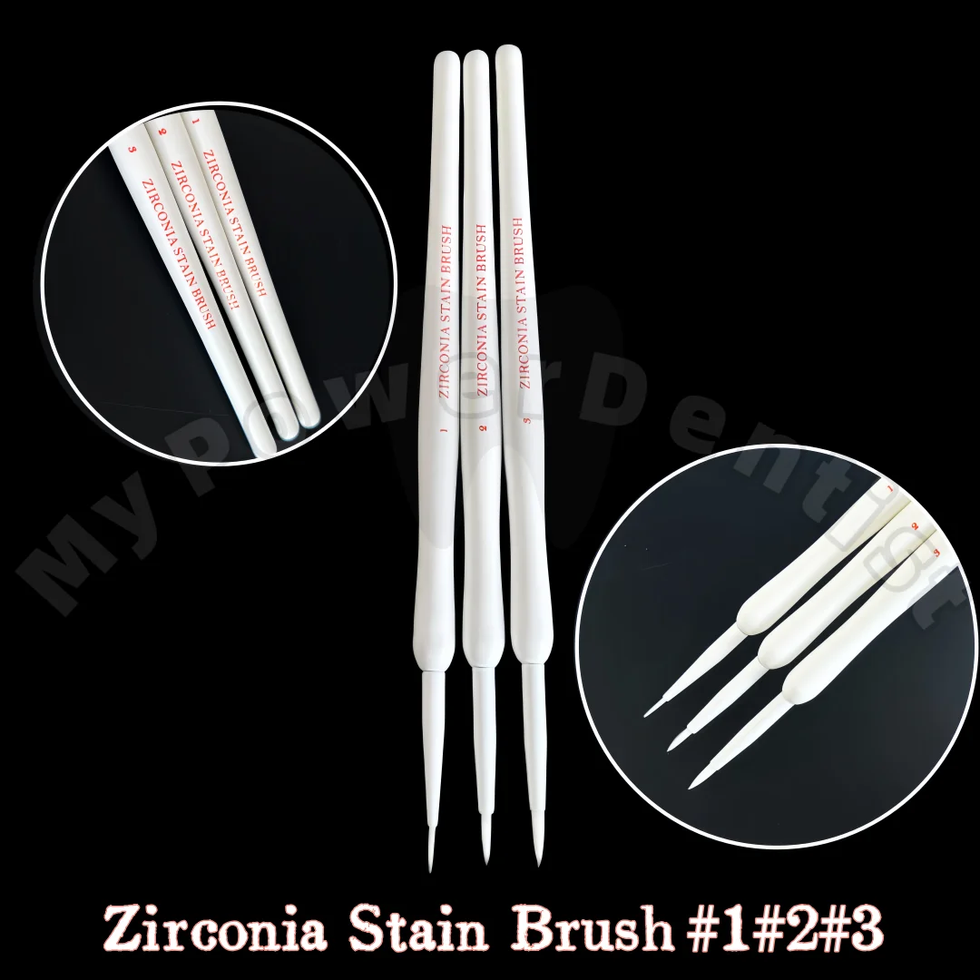 Dental Zirconia Stain Brush Synthetic Hair Dental White Staining Brushes Pens 3 in 1 Fits MPF