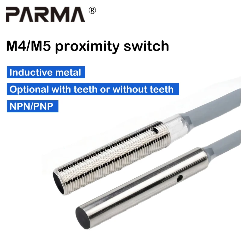 M4M5 Miniature Inductive Proximity Switch - DC Three-Wire NPN Normally Open 24V Metal Sensing Sensor