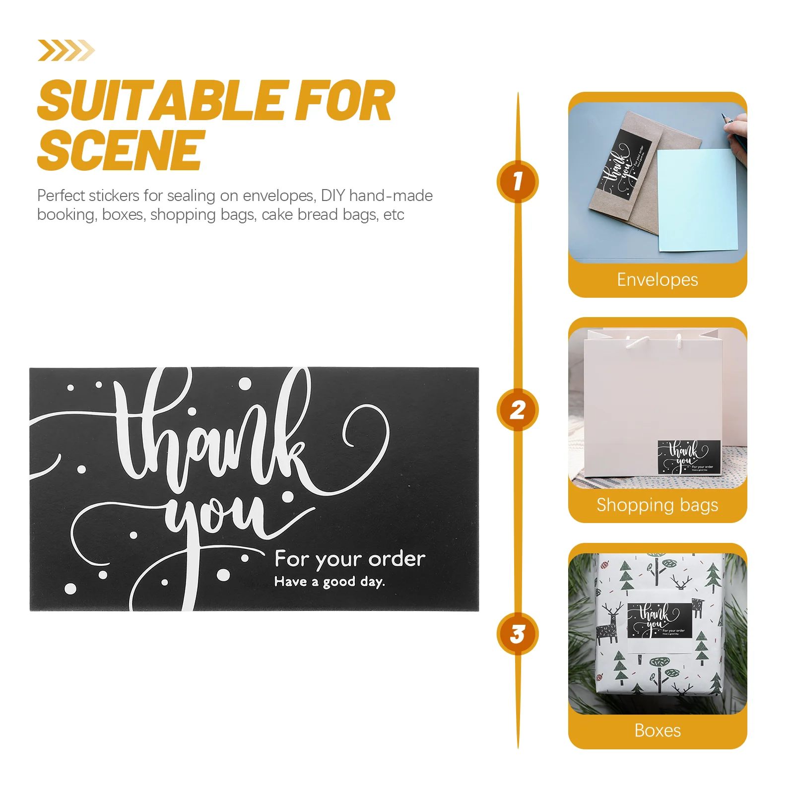 100Pcs Paper Adhesive Thank You Stickers Decorative Seal Labels for Packaging Gift Envelopes Baking Bags Thank You Stickers