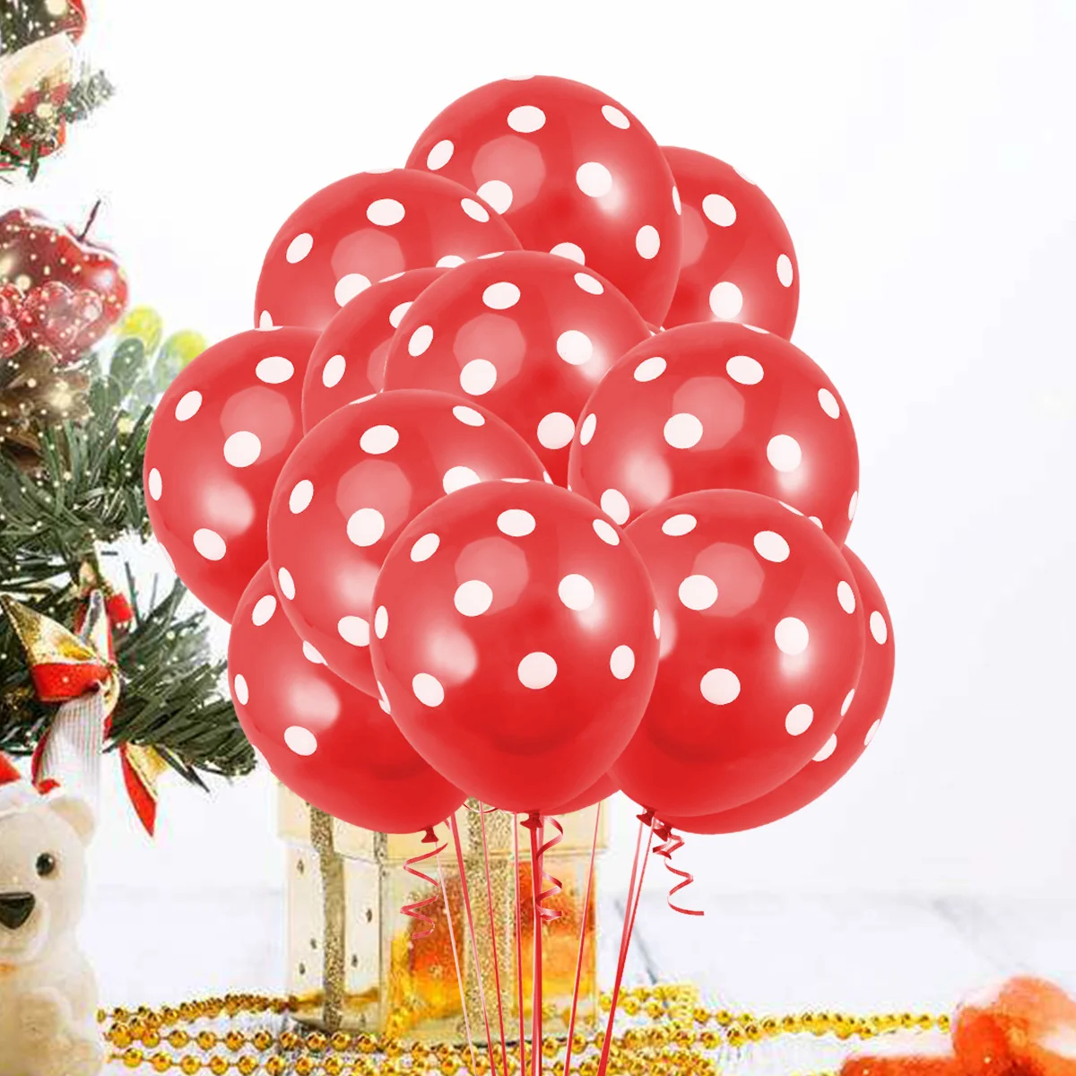 

25 Pcs Red Balloon Balloons Wedding Latex Party Pearlescent Large Round Dots Birthday