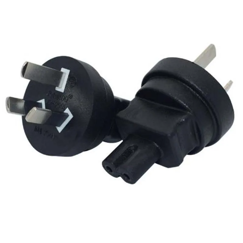 Black PVC Copper German French Europe 4.0/4.8mm Australia USA Canada British to C7 cabinet computer power plug socket converter