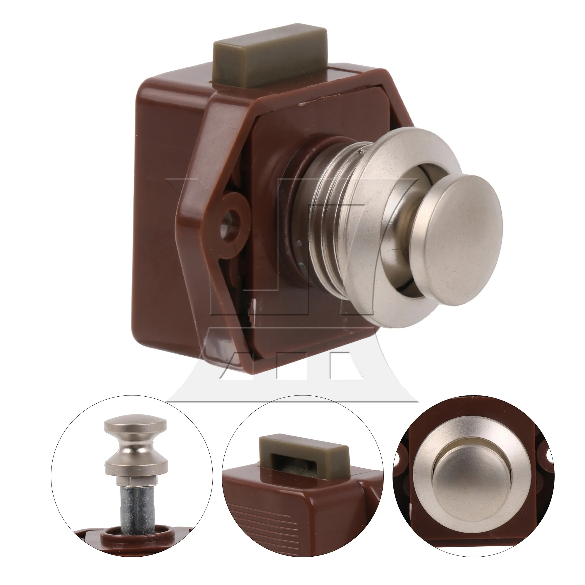 BQLZR 6 peças botão de pressão marrom botão de trava de armário para porta de armário de caravana RV