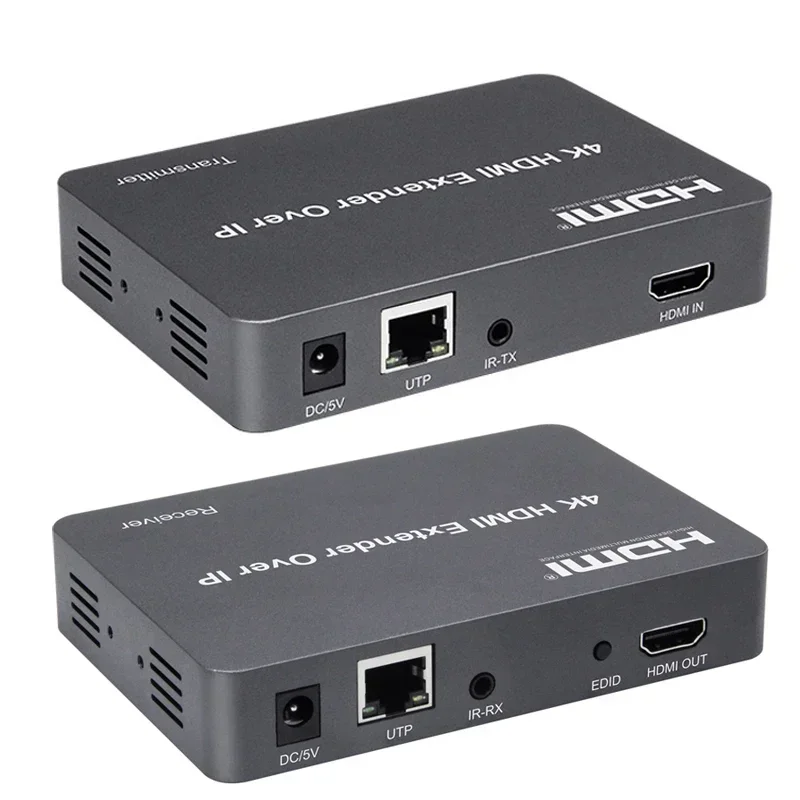 Extensor IP KVM HDMI 4K de 150M sobre Cable Ethernet Cat5e Cat6, compatible con ratón USB, teclado, compresión sin pérdidas, extensor HDMI RJ45