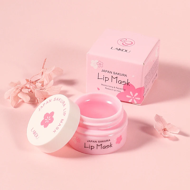 LAIKOU Japan Sakura Lip Mask 8g Reduce Lip Lines Moisturizing Repairing Anti-chapping Lip Care