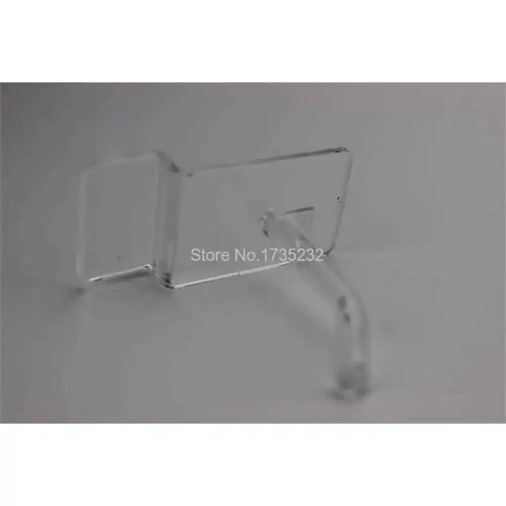 100 Stück transparente Kunststoff-Schlitzplatten mit Aufhängehaken, L10 cm, für die Aufbewahrung von Waren, Präsentationsregal, Regal, Möbelzubehör – Detail 3