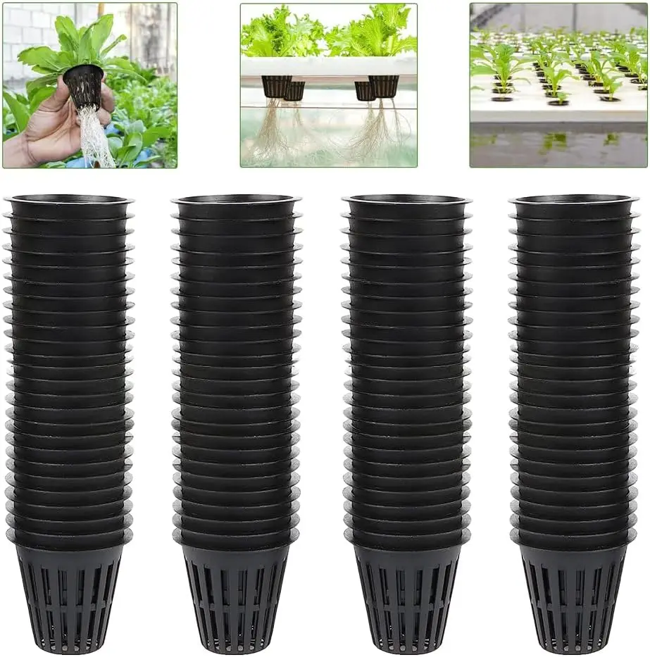 50/100Pcs 2 Inch Heavy Duty Net Pots Hydroponic Cups Garden Slotted Mesh Net Cups Plant Nursery Net Pots for Hydroponics