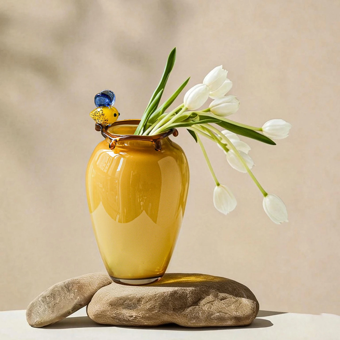 Glazed Vase Glazed Ornament Living Room Flower Arrangement Advanced French Hydroponics Flowers Exquisite Gift Desktop Storage