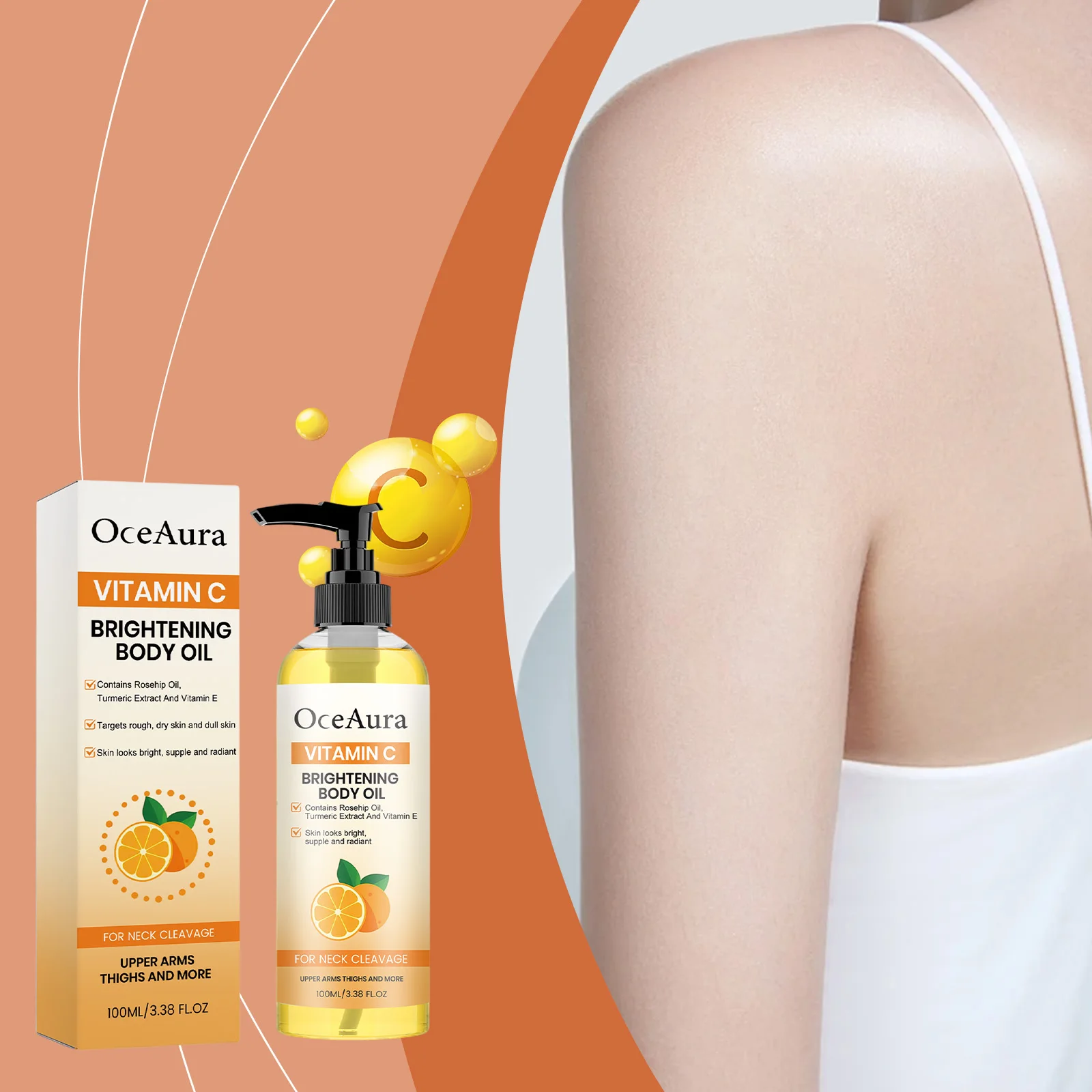 Vitamin C Moisturizing Body Oil Temperature and Moisturizing Multi-part Softening Care Skin Moisturizing Body Oil