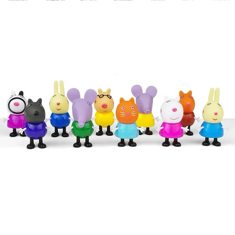 Set Cartoon Peppa Pig Model Doll George Susi and Friends Set Action Figure Toy Anime Toy Doll Birthday Gift for Boy and Girl