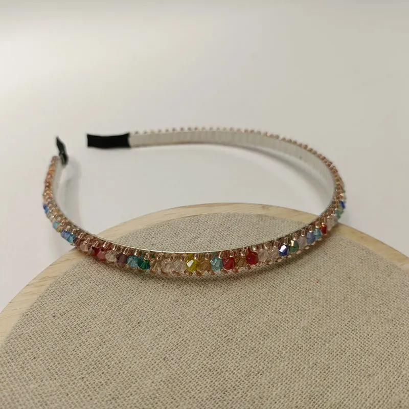 

1pc New classic fashion Three rows color Headband Crystal Hairband Festival Hair Rhinestone forWomen girls Accessories Headwear