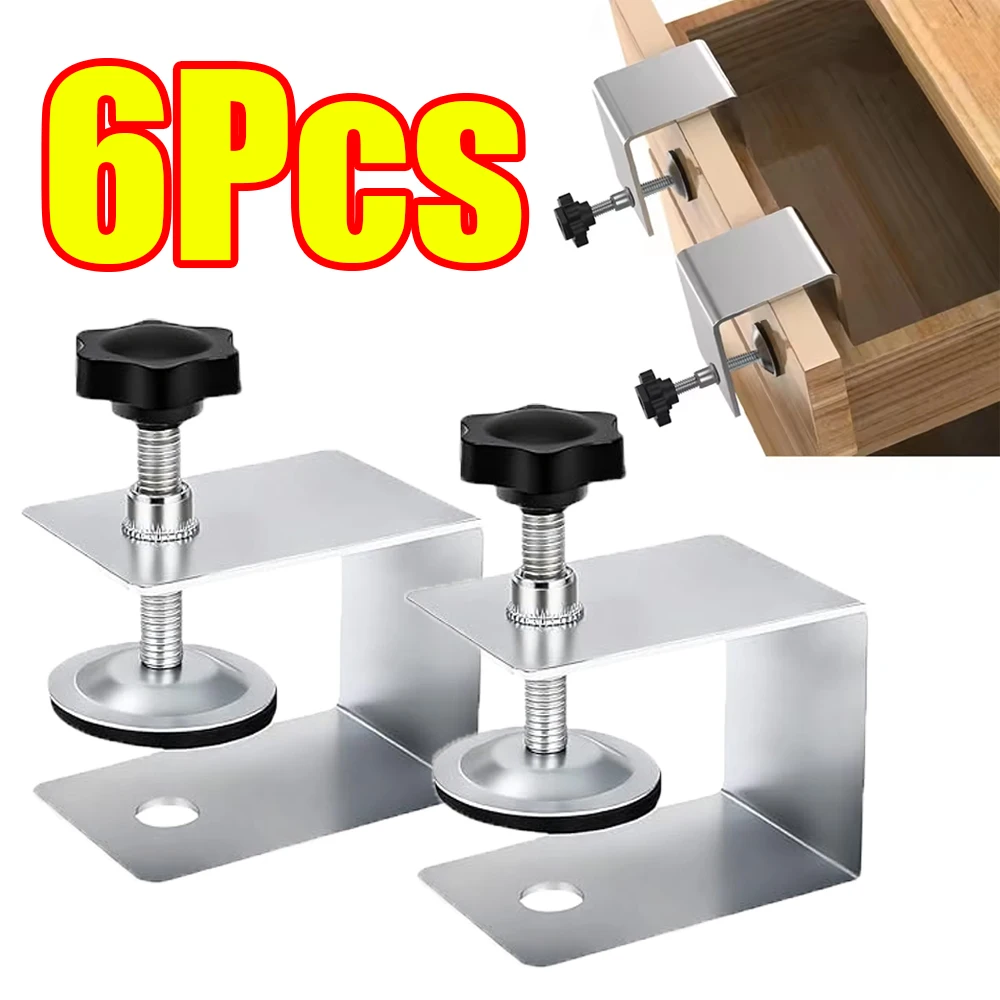 1-6Pcs Cabinet Hardware Jig Drawer Fixing Clip Woodworking Jig Home Furniture Accessories Front Installation Clamps Hand Tool