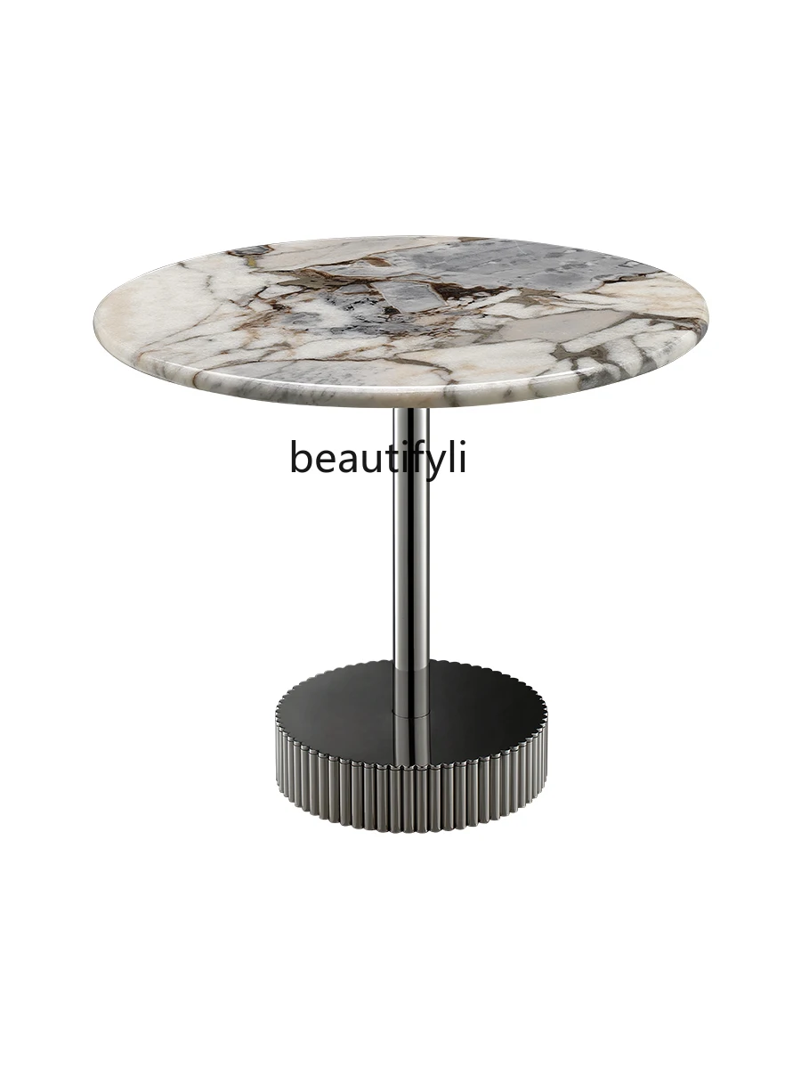 

Italian Light Luxury Living Room Marble Side Table Modern Simple Small Apartment Designer Model Corner Table Villa Private House