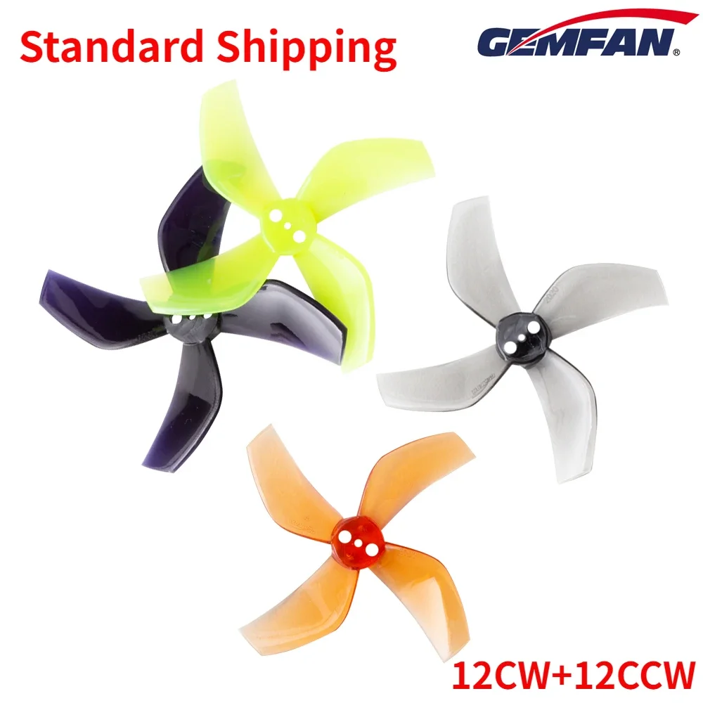 

12Pairs(12CW+12CCW) Gemfan D51 2020 51mm 4-Blade PC Propeller (Random Color) for RC FPV 2inch Cinewhoop Ducted Drones