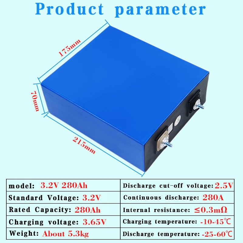 Neue 3,2 V 280 Ah Lifepo4 Batterie 3C Lithium-eisenphosphat DIY 12v24v E-Boot RV Golf warenkorb Hause wechselrichter Solar system Stud Steuer-Freies