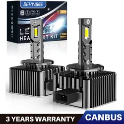 BEVINSEE D1S D3S LED Canbus D2S D5S D1R D2R D3R LED Headlight Bulbs 70W 6000K 7000LM Auto Xenon Bulbs Replacement Plug&Play 12V