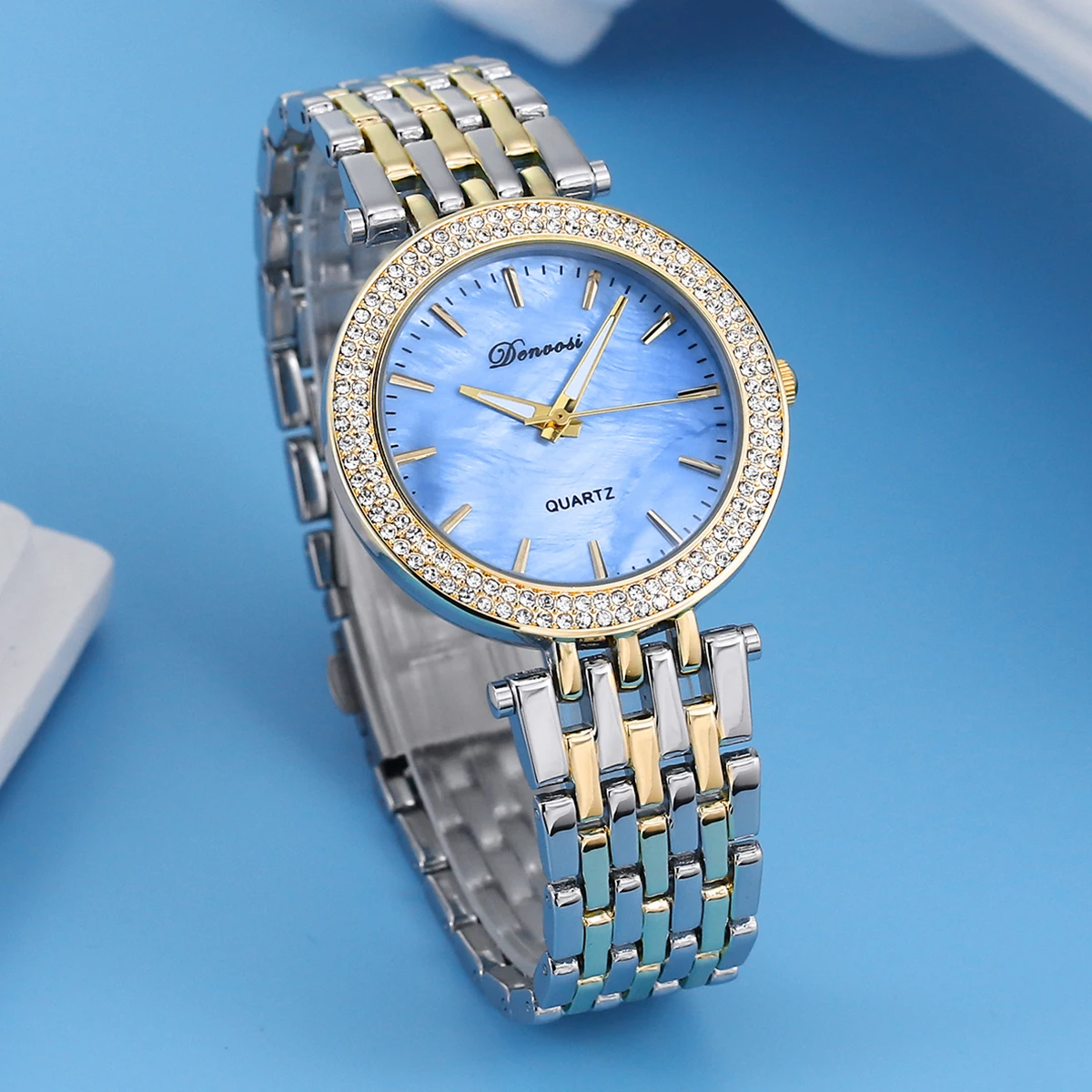 DENVOSI Women quartz watch Top brand Elegant Fasion Luxury Diamond setting All-match Ladies Wristwatch