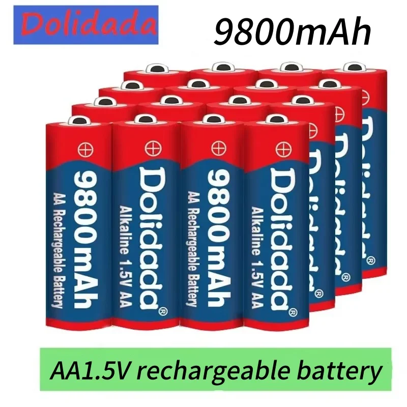 AA1.5V rechargeable battery, 9800mAh new alkaline rechargeable battery, suitable for LED lights, toys, MP3 player, free delivery