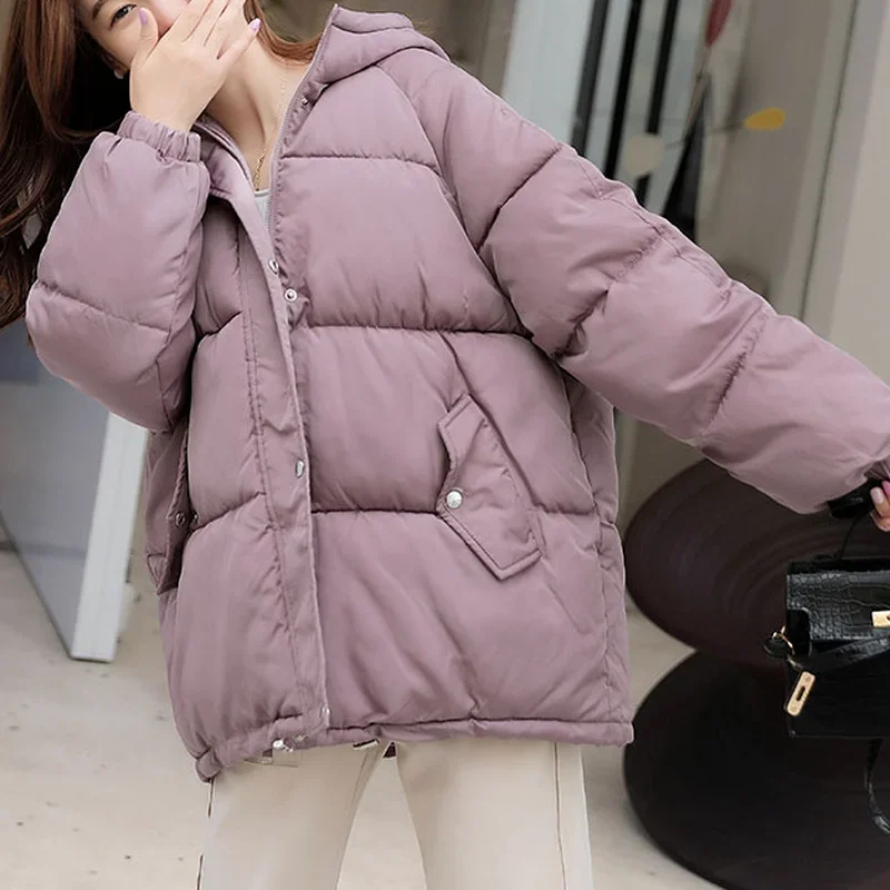 2021 New Short Winter Jacket Women's Oversized Parka Warmth Thick Cotton Coat Loose Hooded Thickened Women's Winter Jacket