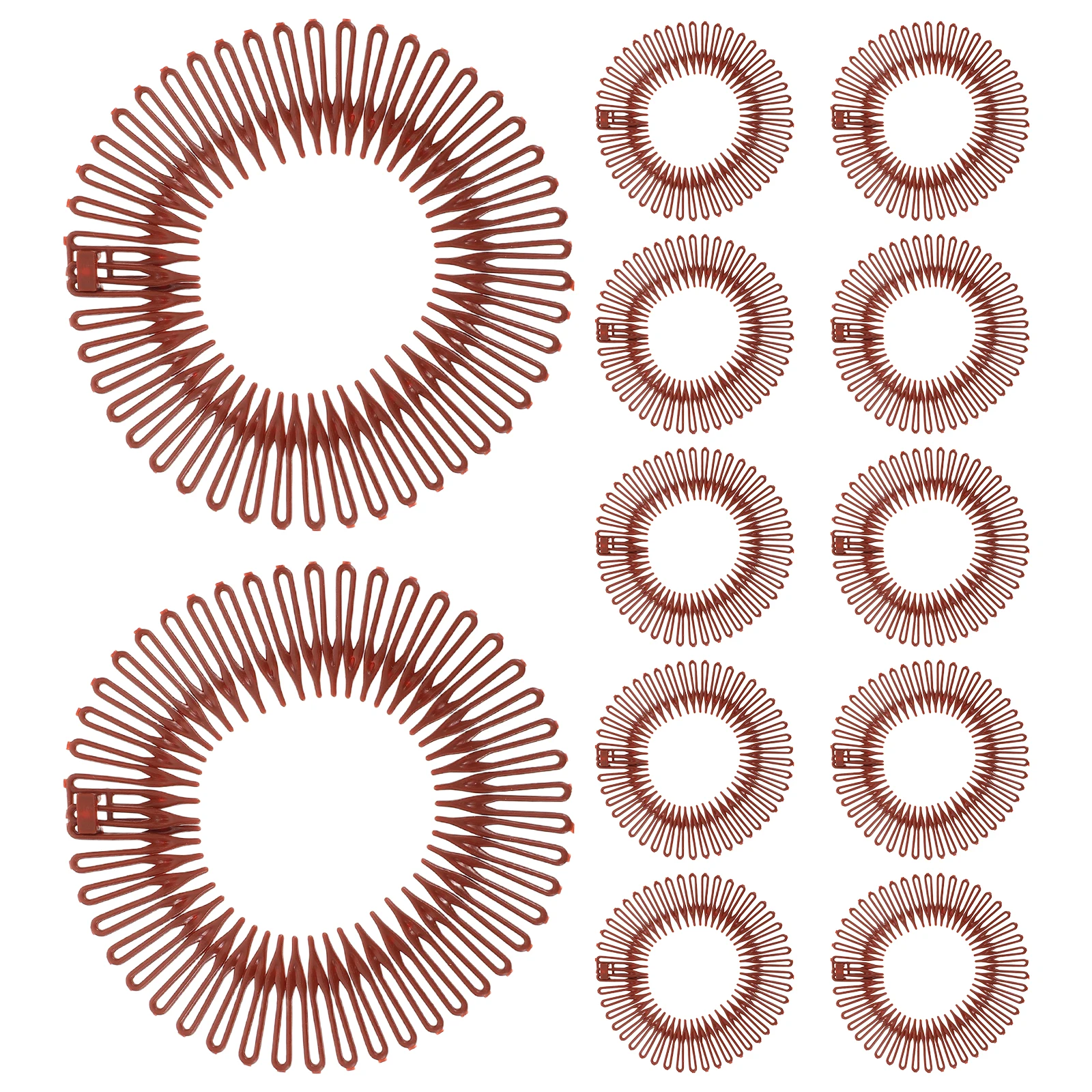 

12pcs Invisible Combs Women Elastic Stretchy Bun Maker Foldable Sturdy Design Classic Color Hair Comb For Daily Use Special