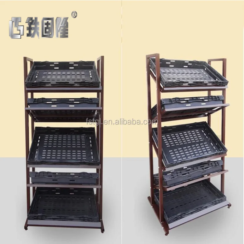 [Customized]Shelf Display Rack Stand Supermarket Rack Manufacture Fruit Vegetable Metal Foshan Metallic Heavy Duty Customer