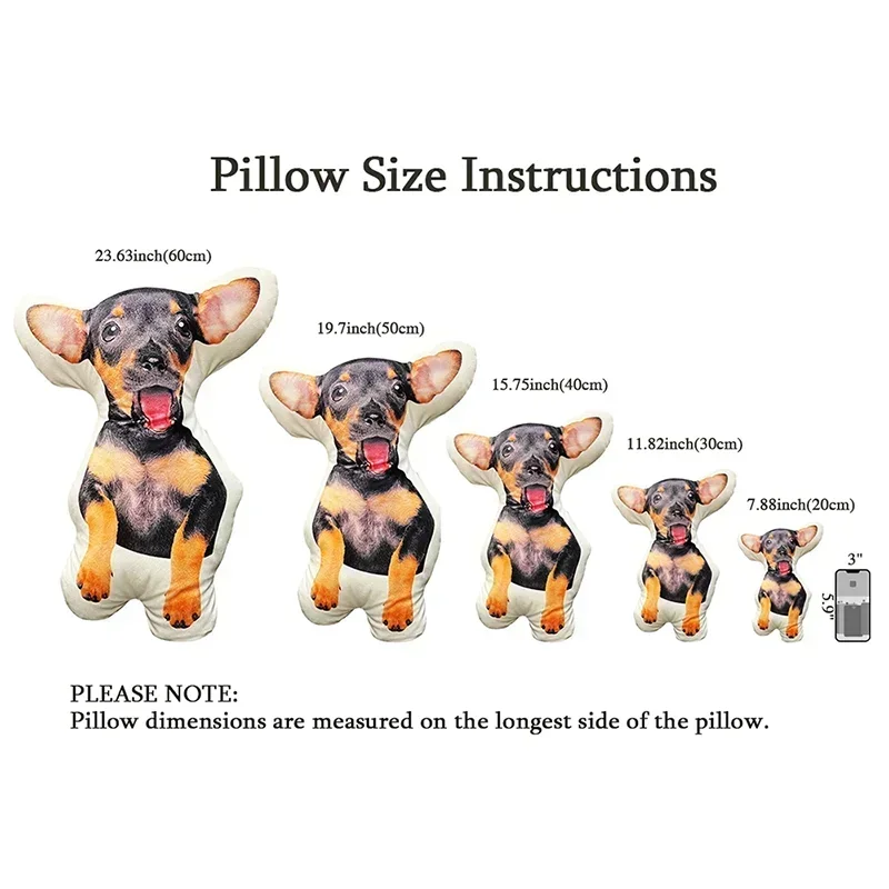 DIY Personalized Photo Custom Cushion 3D-Printed Pet Dog Cat Plush Pillow Stuffed Animal Pillow for Sofa Bed Decor Birthday Gift images - 6