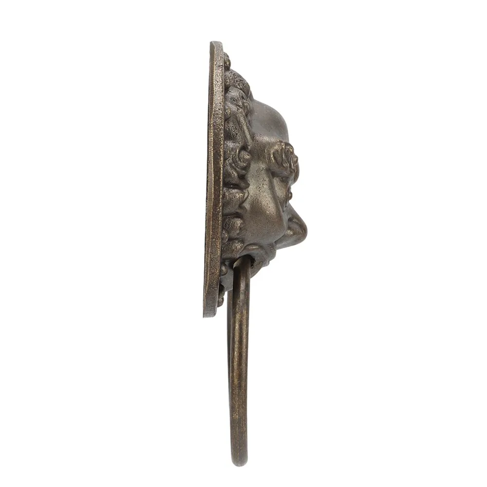 Cabinet handle Brass Antique Door Knocker Retro Bronze Door Pull Rings Beast Head Pull Handle Farmhouse Decor