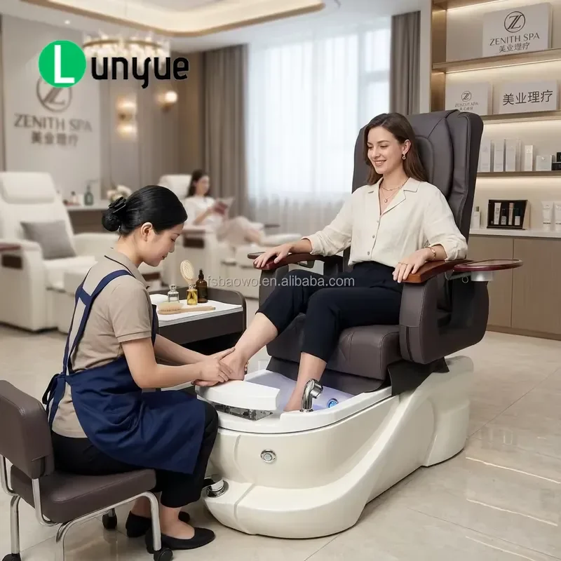 Modern Luxury Electric Tubular Swirl Foot Bath Chair for Beauty Nail Full Body Therapy Spa Furniture Comfortable Design