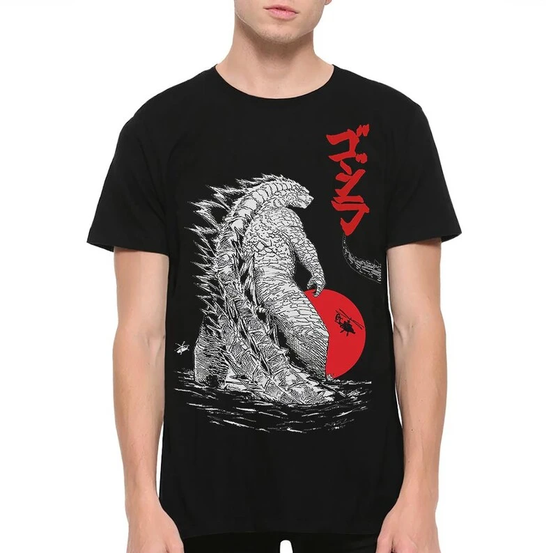 Godzilla Gojira Japanese Kaiju Movie Graphic T-Shirt Anime Print Oversized Japanese Manga Streetwear Men Women Harajuku Y2k Tops - view 4