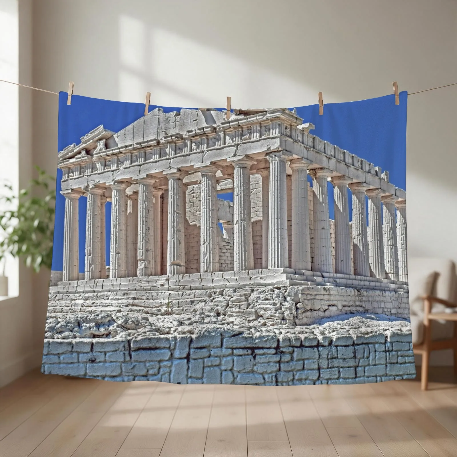 Acropolis Athens BY CALLISC Throw Blanket couch cozy soft plush fuzzy picnic outdoor blanket