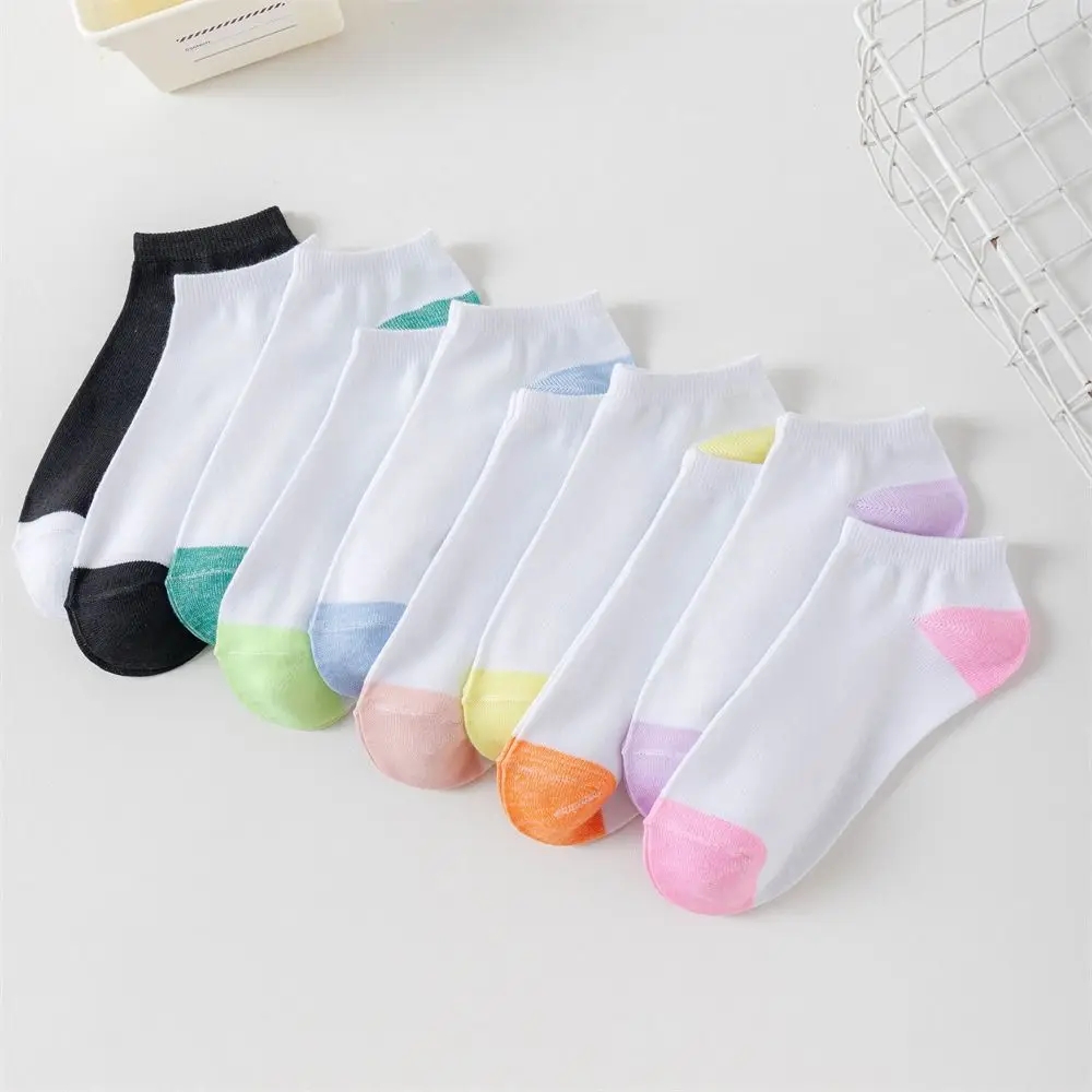 

10Pairs Patchwork Women Ankle Tube Socks Non-slip Short Summer Boat Socks Breathable Sweat-Absorbing Invisible Socks