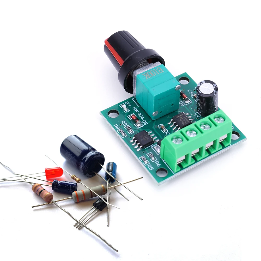 PWM DC Motor Speed Governor 1.8V 3V 5V 6V 12V 2A Adjustable Regulator Drive Module with Speed Control Knob Electronic Components view 4