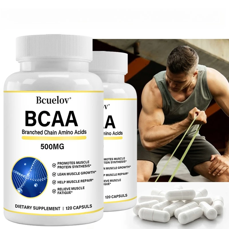 

BCAA Supplement – Branched Chain Amino Acids Capsules – Help Muscle Repair and Energy Levels, Increase Muscle Mass, 500mg