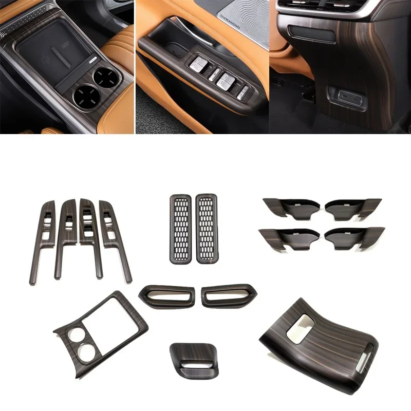 For X Peng xpeng G9 2022 2023 ABS wood Interior accessories Window Glass Switch Panel gear shift panle AC vent door bowl cover