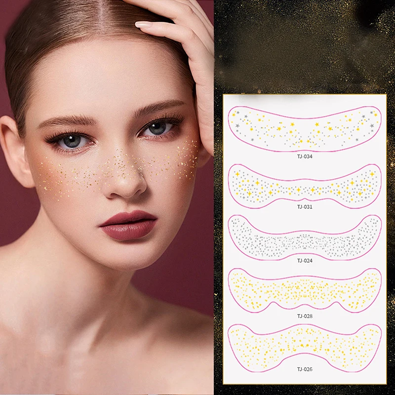 6pcs/pack Fake Freckles Tattoo Stickers For Women Freckles Makeup Stickers For Party Holiday Face Makeup Accessories