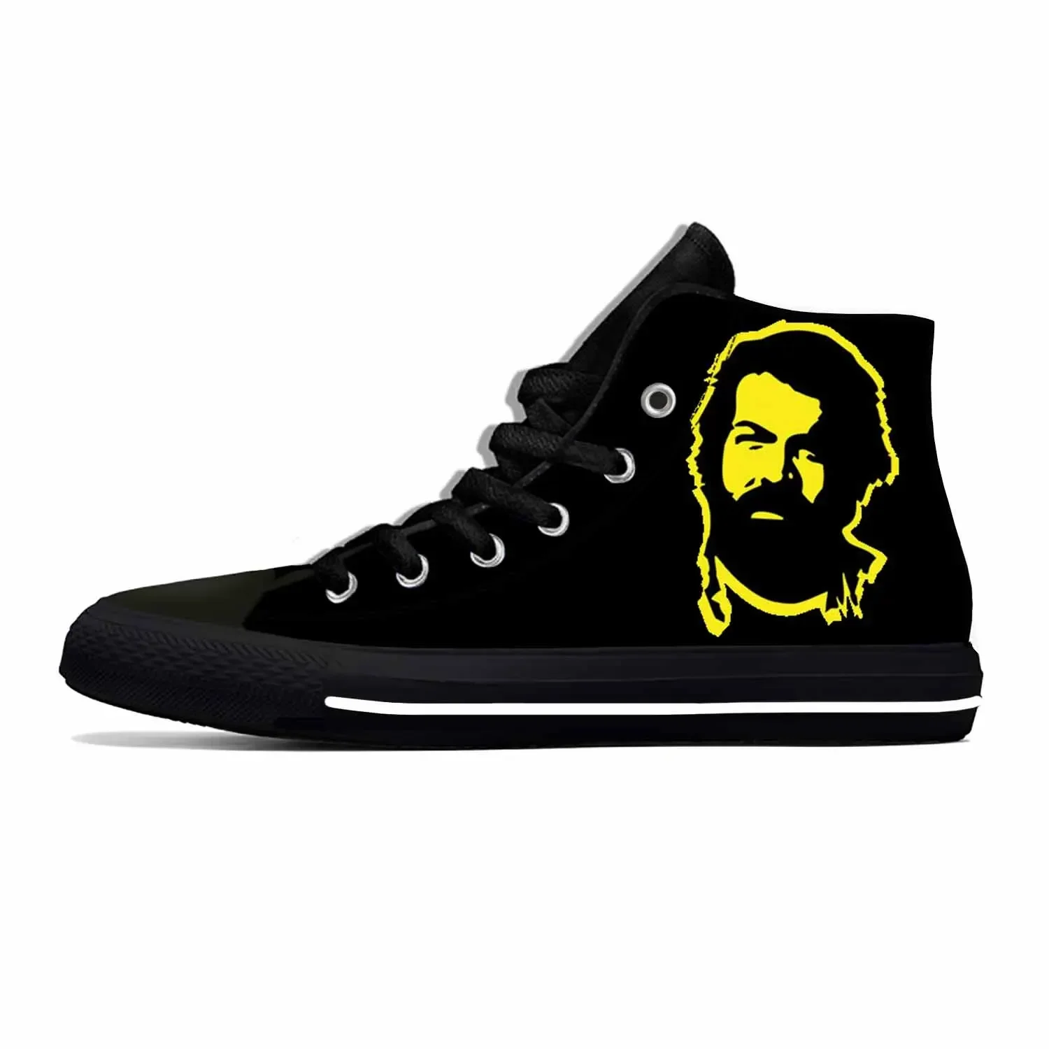 

Hot Anime Cartoon Manga Movie Actor Bud Spencer Casual Cloth Shoes High Top Lightweight Men Women Sneakers High Top Board Shoes