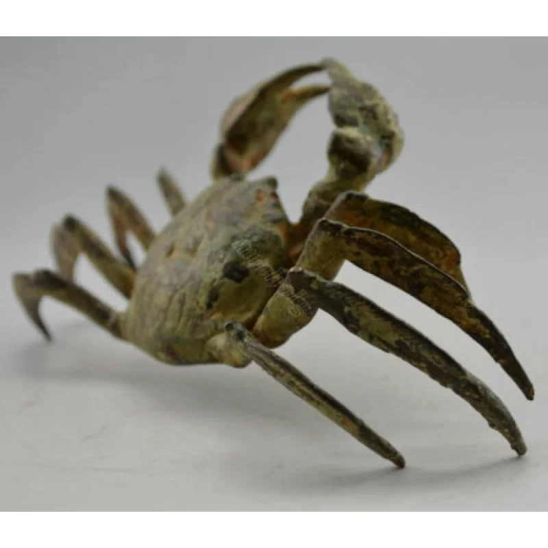 collectable Old Bronze Statue Handcarved Money Crab Money wealth ~Wish U Wealth