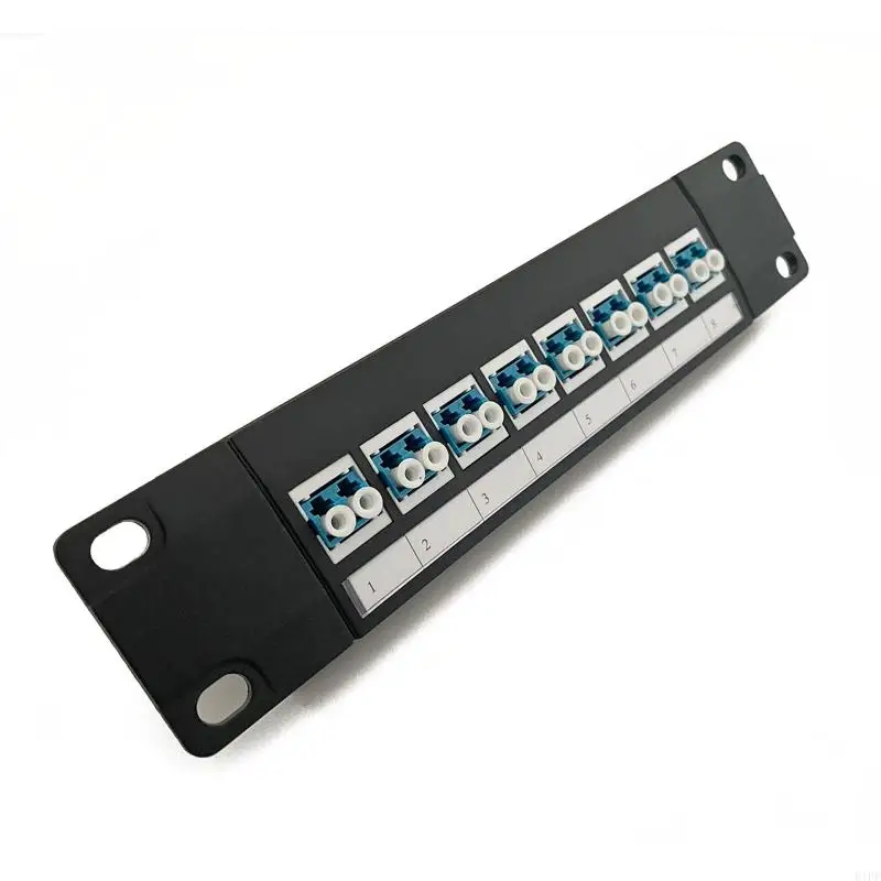 E1PF 8 Port Optical Fiber Through Coupler Patch Panel with Back Bar Wallmount or Rackmount for UTP STP Cabling