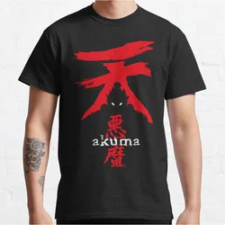 Akuma Vintage 80s Japanese video game Street Fighter graphic t shirts Retro Large size tops S-6XL