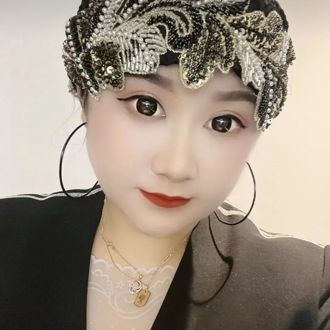 Moda pizzo ricamo berretti berretto con perline turbante hijab sottoscocca donne musulmane cappello cofano berretti fascia per capelli foulard fascia