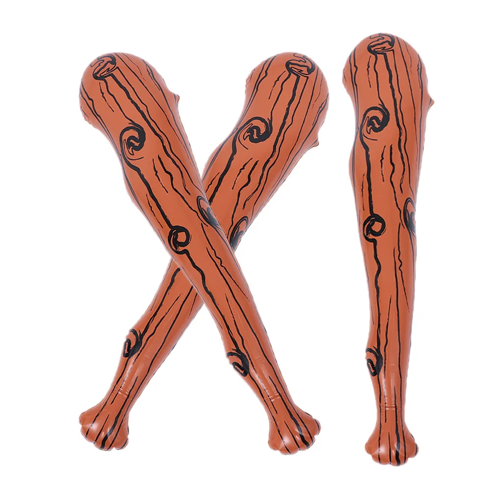 

3 Pcs Inflatable Stick Sports Theme Toy Cave Bat PVC Baseball Tennis Blow up Caveman Boy Toys