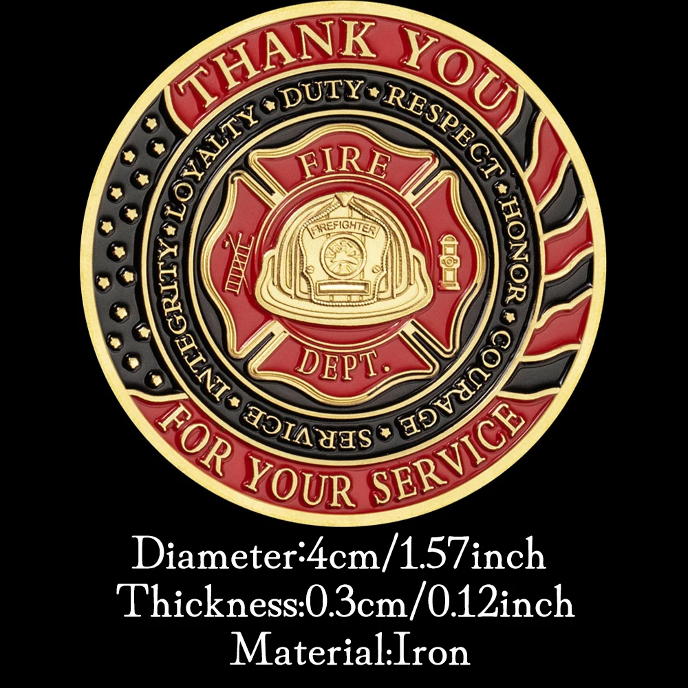 عملة تذكارية ذهبية ، نشكرك على خدمتك ، صلاة الله تبارك رجال الإطفاء ، إطفائي الشجاعة #3