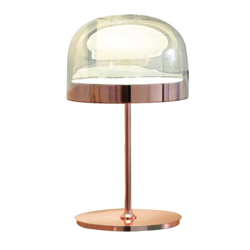 

Современная светлая роскошная настольная лампа, скандинавская простая прикроватная лампа для спальни, стеклянная креативная элитная декоративная лампа для гостиной