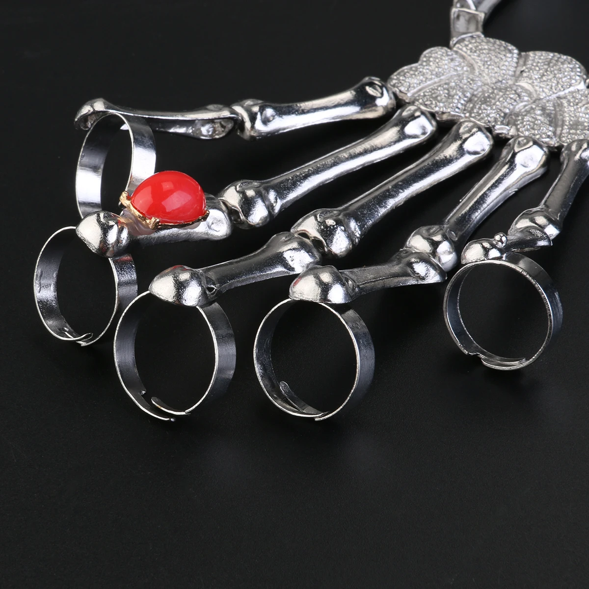 

Punk style ring Punk style bracelet ring Bone ring bracelet