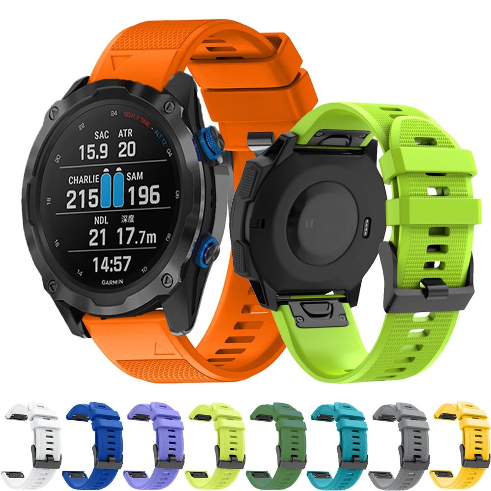 

QuickFit 22 26mm Silicone Watch Band For Garmin Fenix 8 E 47 51mm 5 5X 6X 7 7X/Epix Pro Gen 2 TACTIX/Instinct 2X/Enduro3 2 Strap