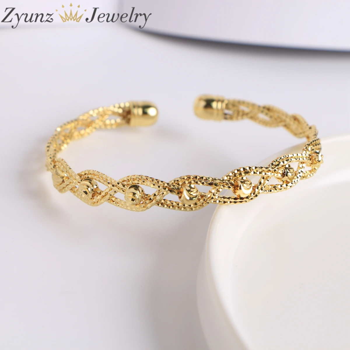 5PCS, Fashion Bangle Bracelet For Women Copper Opening Gold Plated Opening Bangle Aesthetic Jewelry pulseras mujer