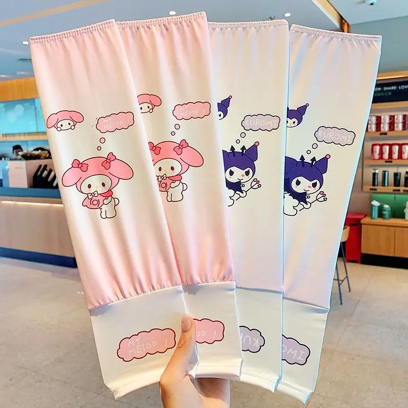 

1Pair Sanrio Anime Cinnamoroll Children's Arm Sleeves Sun Protection Cooling UV Protection Sleeves Anti-Slip Ice Silk Arm Covers