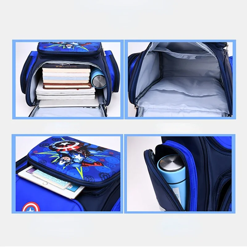 Marvels Avengers Anime Backpack Child Cartoon Spider-man Captains America Backpacks Kindergarten Elementary School Students Bag