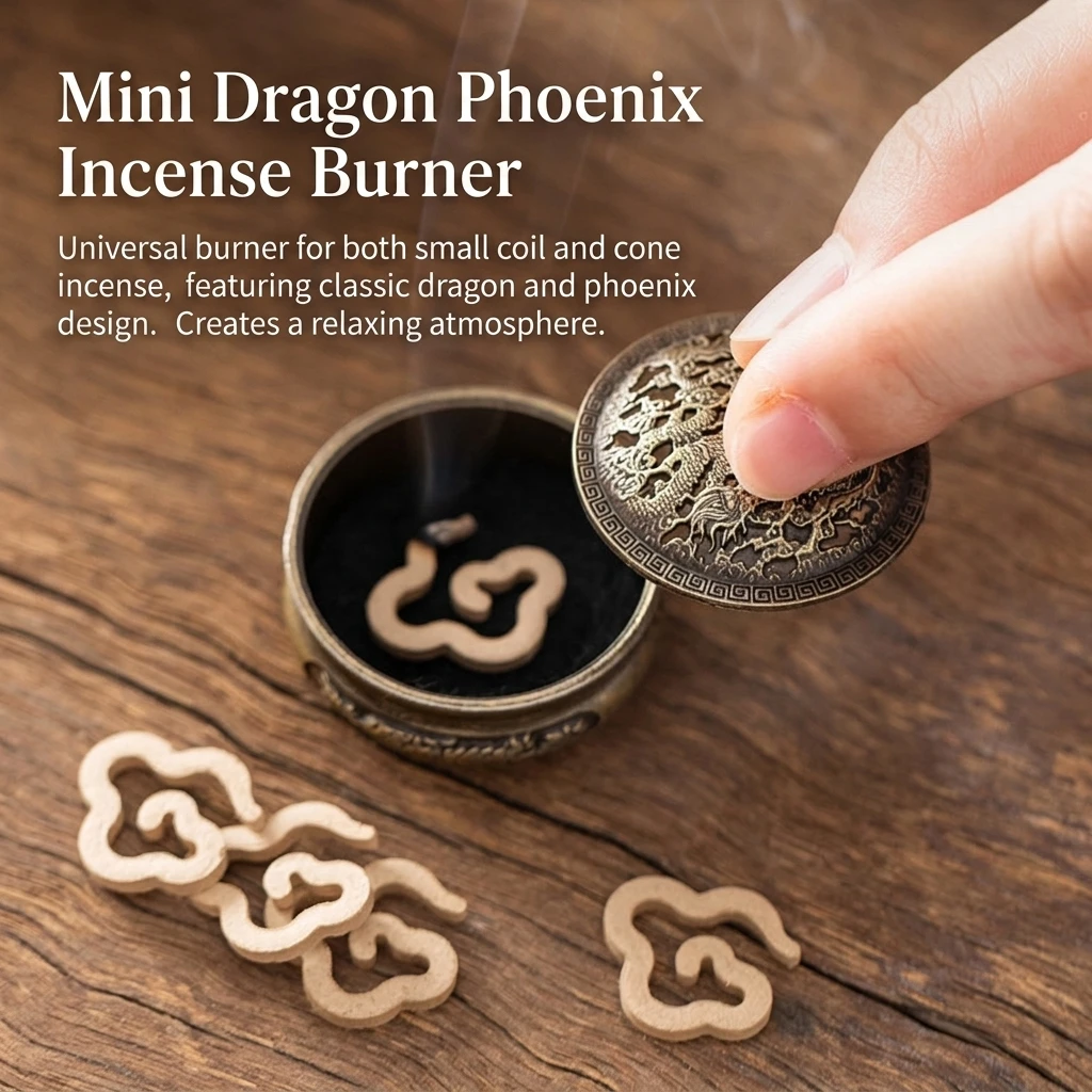 Elegant Incense Burner Dragon Holder for Home Decor Zinc Alloy Cone Coil Smoke Diffuser Meditation Aromatherapy Gift